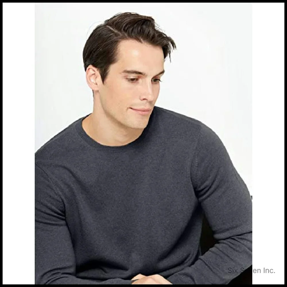 Men's Classic Cashmere Pullover Sweater Luxurious Tailored Fit Essential